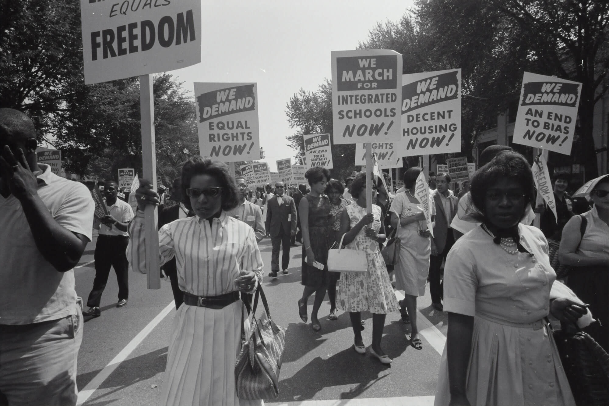 people with signs, marching for civil rights on Washington, D.C. (1963) Library of Congress, https://www.loc.gov/item/2003654393/