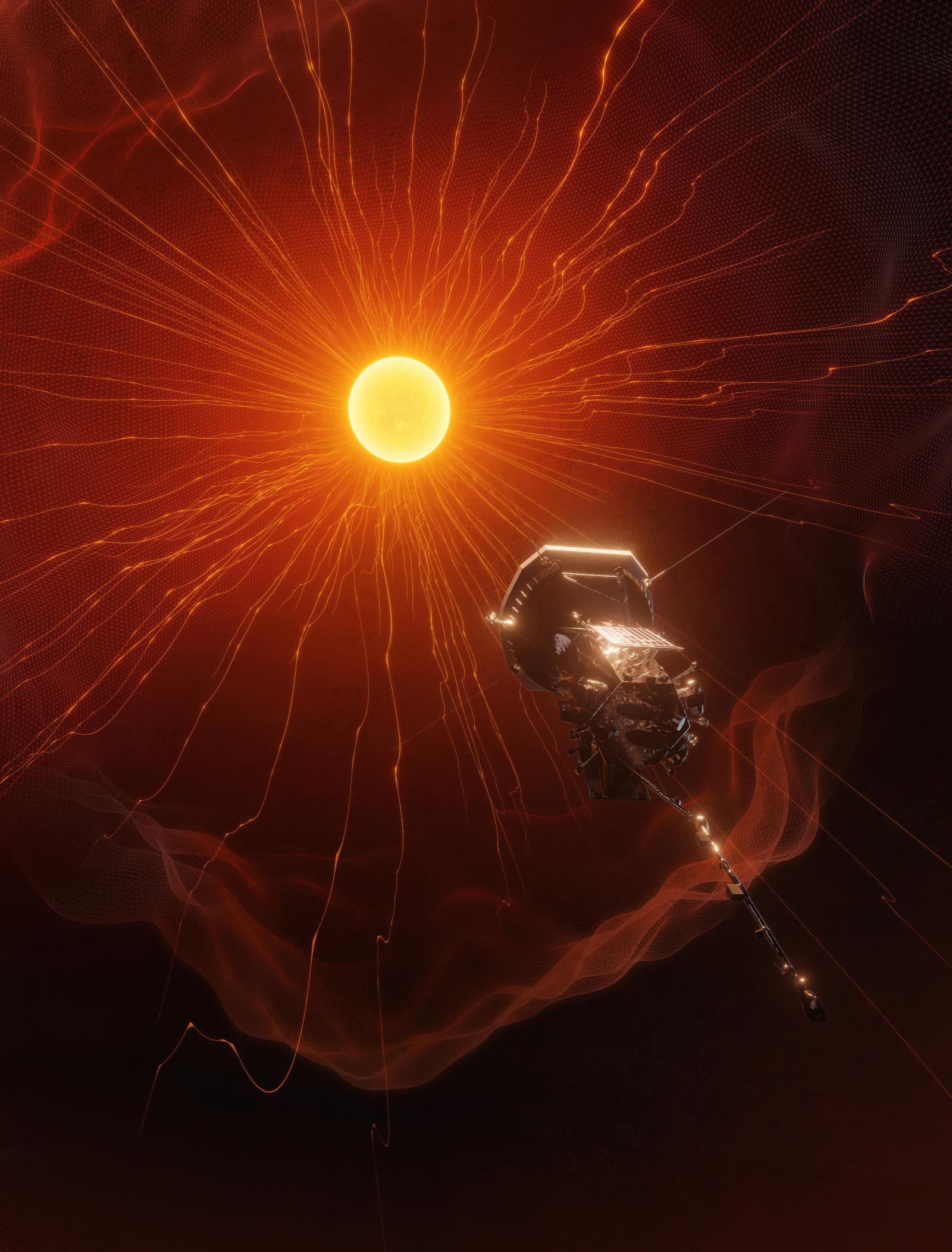 Parker solar probe approaching the sun