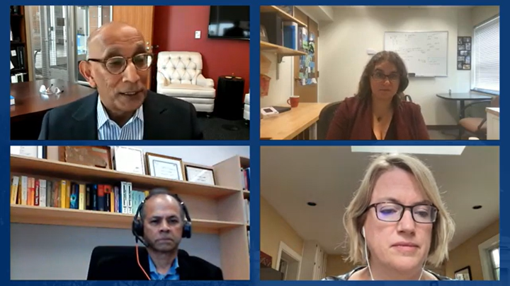 four experts discuss artificial intelligence in zoom meeting